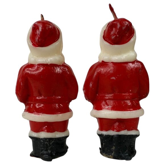 2 Vintage Santa Claus Wax Candle Figures By Tavern 4.5” Tall Christmas Novelty - Picture 4 of 9